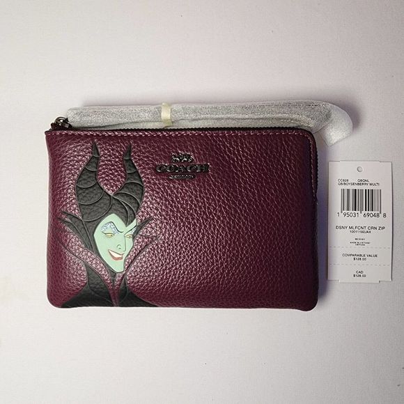 Coach Bags Nwt Cc828 Coach Disney X Corner Zip Wristlet With